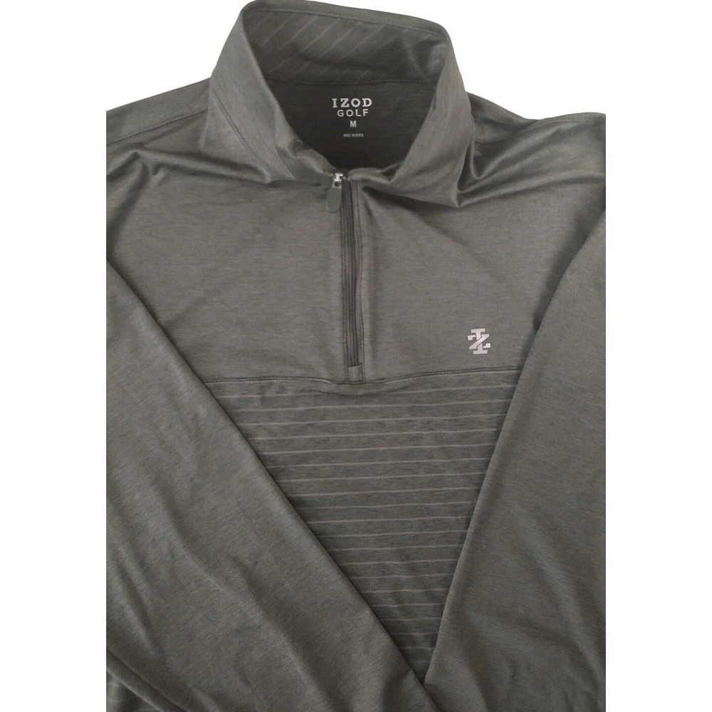 Izod Golf Medium Men's  Pickleball Zip‎ Front Pullover Shirt